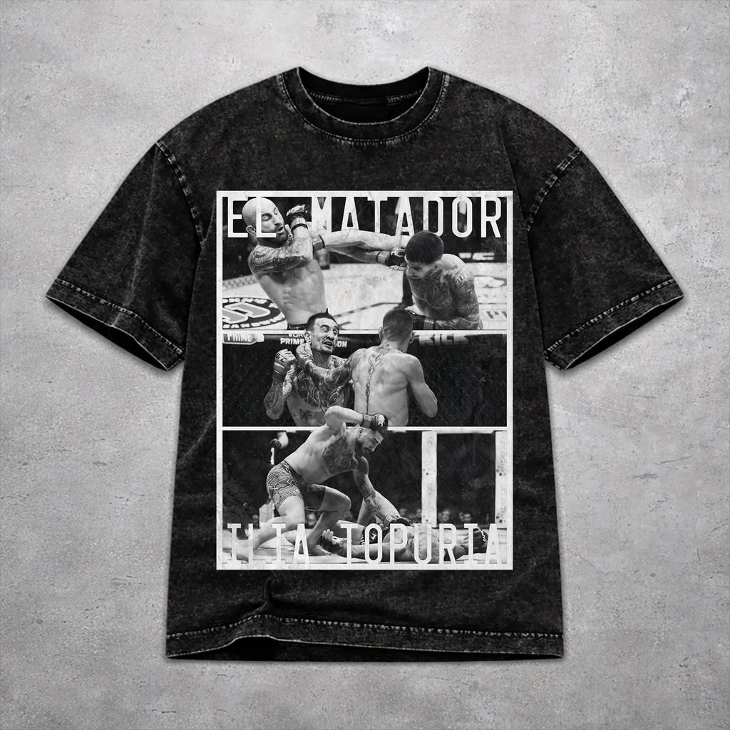 Stylish Women Men 2026 El Matador Ilia Topuria Tee Shirt Oversize Washed  T Shirts Outfits