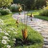 Metal Garden Stake Calla Lily with Bells 24 Inch Triple Flower Wind