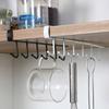 Practical Mug Holder Shelf with 6 Hook for Kitchen Supplies Cabinet Sundries and Wall Mounted Hanging Organizers