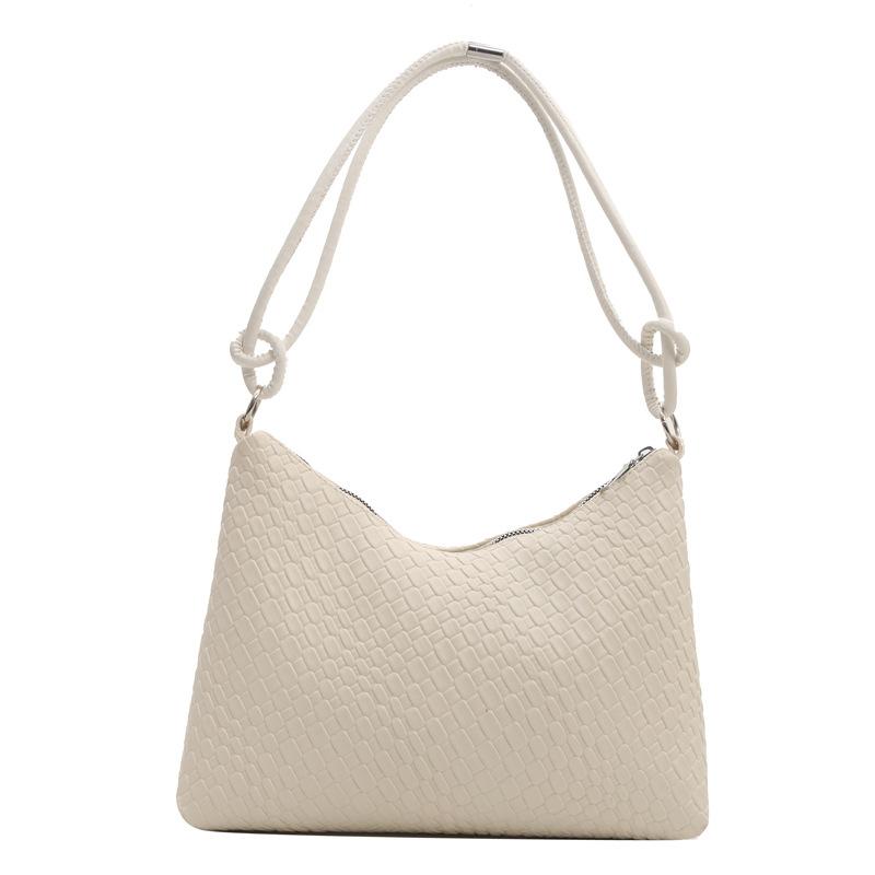 Retro-Mode-Handtasche mit großem Fassungsvermögen für Damen, neue einfache, lässige Tragetasche, gewebte Textur, Unterarmtasche