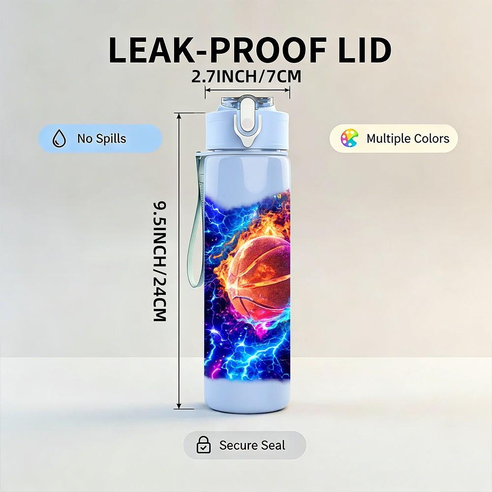 1PC Galaxy Space Nebula Abstract Print 750ml Color Plastic Sports Water Bottle Leakproof Flip Straw Lid Suitable for Sports Office Home Use