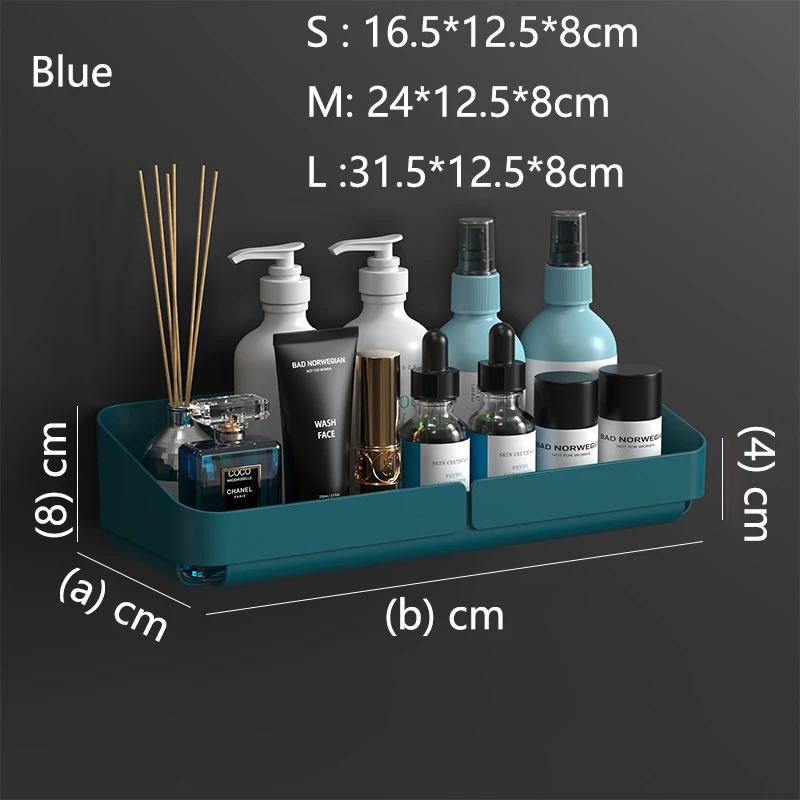 

Полка для хранения в ванной комнате, органайзер для хранения косметики, полка для шампуня, полка для душа, настенная подставка для специй без сверления, подставка для туалетных принадлежностей S