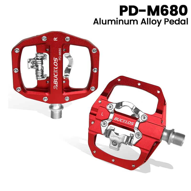 BUCKLOS Bike Pedal Non Slip MTB Road Bicycle Pedal Platform Dual-Funcion Flat Clipless Ultralight Cycling Cleat Pedals Bike Part