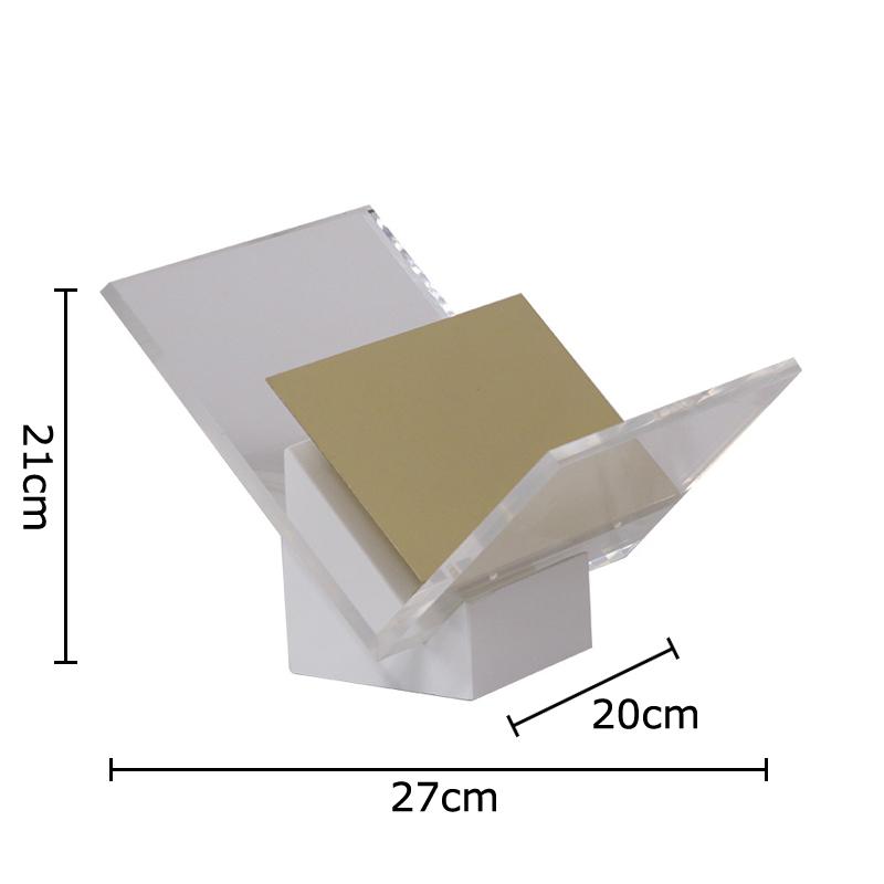 

Minimalist V-shaped Magazine Racks Bookshelf File Book Organizer Shelves Transparent Book Rack Marble Base Room Aesthetic Decor