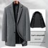 Men's Korean Style Mid-Length Wool Coat - Double-Sided, Thick, Suit Collar, Autumn/Winter Fashion.