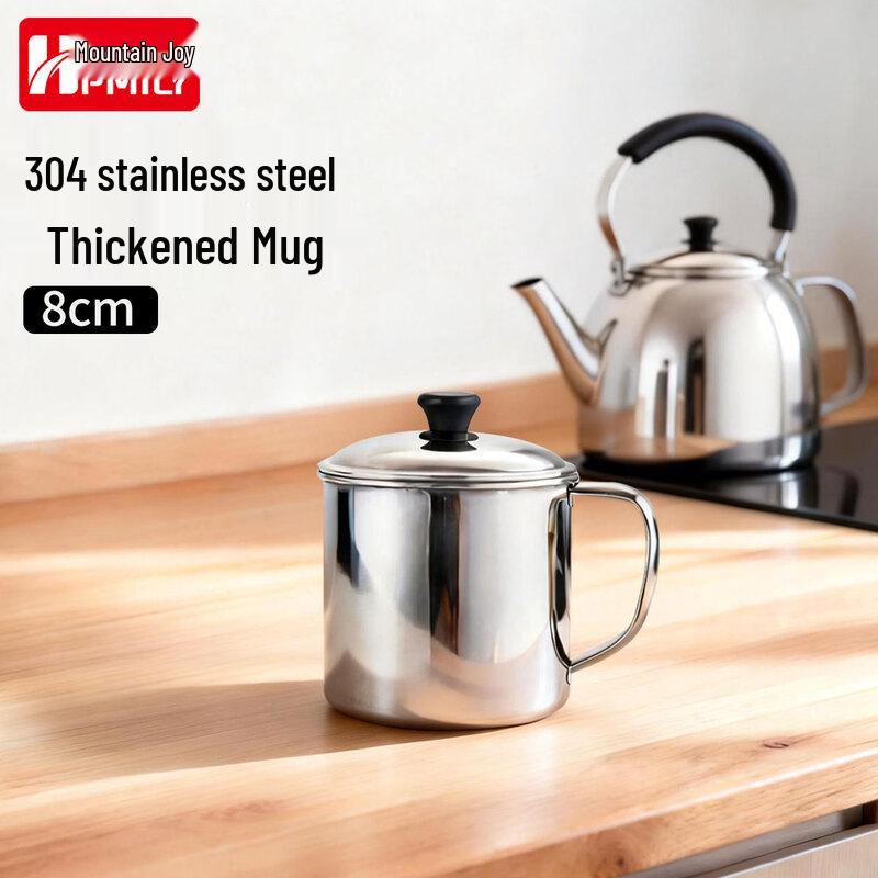 HPMILY 304 Stainless Steel Mug with Handle and Lid