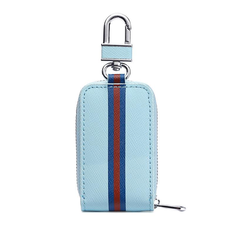 Genuine Leather Car Key Bag Unisex Cowhide Car Key Protective Cover Transparent Window Key Waist Hanging