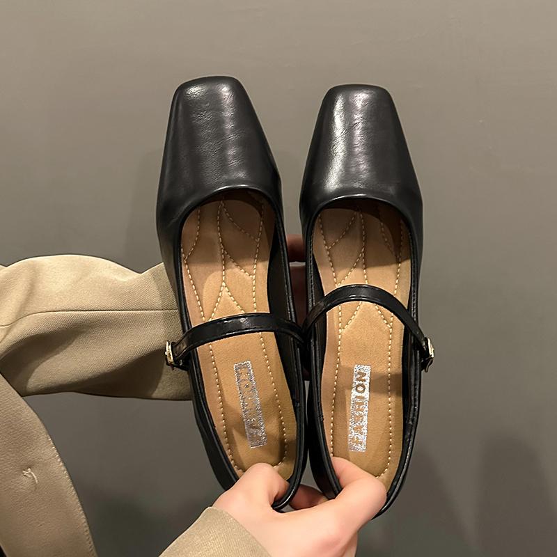 

French Women s Singles Shoes 2026 New Spring and Autumn Korean Version Foreign Style Retro Black Block Heel Mary Jane Shoes 39 чорний