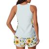 Women’s Sleeveless Floral Print Tank Top and Shorts Set Lightweight Athletic Two Piece Outfit for Sports Yoga Running