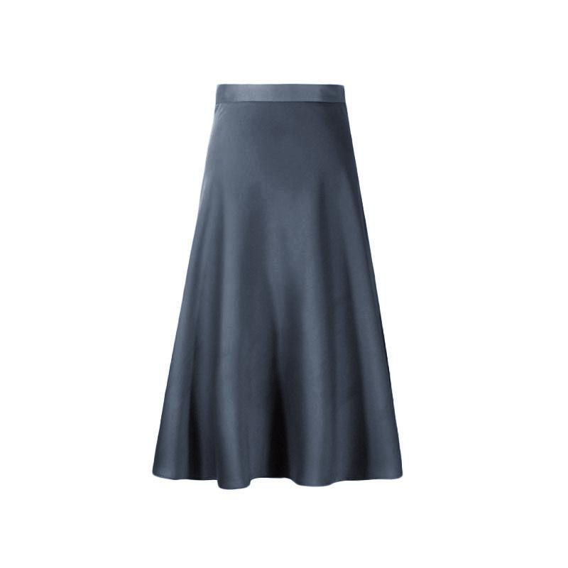 Glossy Acetate Satin Half Skirt Women's Summer Mid-length Light Mature Series Slimming A-line Skirt
