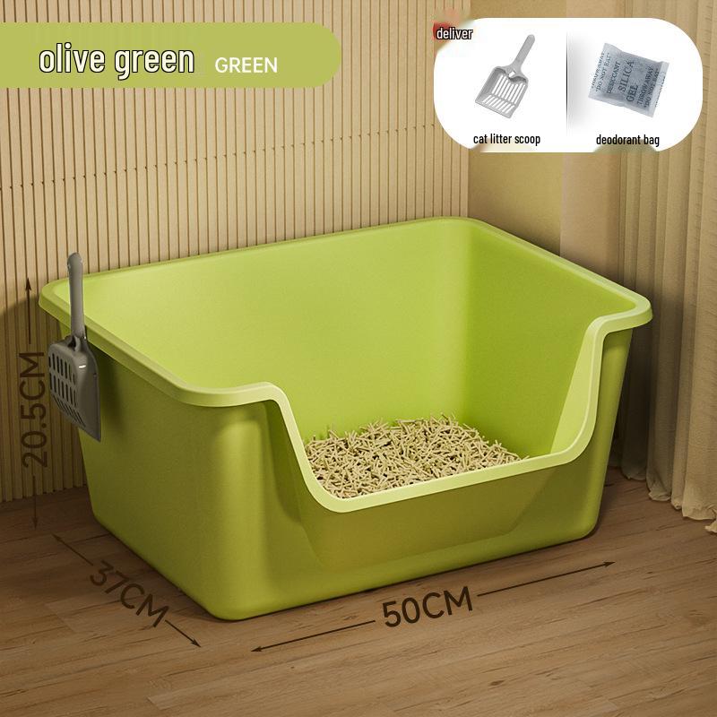 Extra Große Halboffene Anti-Tracking Katzentoilette