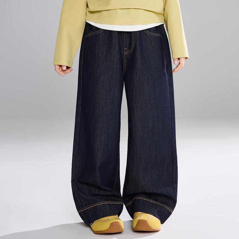 ASK JUNIOR Girls' Loose Straight-Leg Denim Jeans