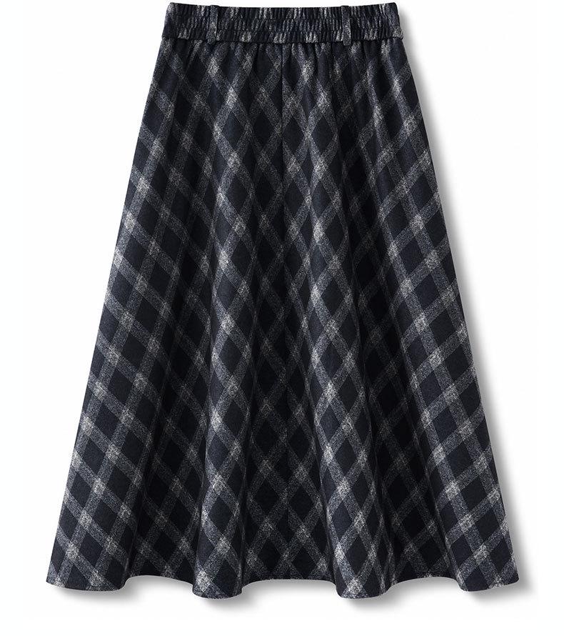 Jupe A-line à carreaux taille haute pour femme Automne/Hiver 2025
