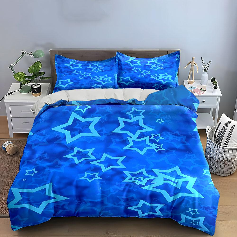 Blue Starry Night Bedding Set Bedding Duvet Cover Set Duvet Cover Pillowcases (1 * Duvet Cover 2 * Pillowcases, Without Duvet Insert)