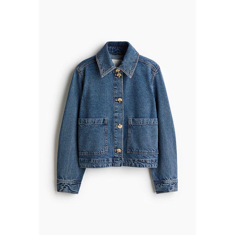 

HM Женская одежда Короткое пальто 2025 Лето Новое Джинсовое пальто Верхняя одежда 1260424 Cowboy Blue 155/80