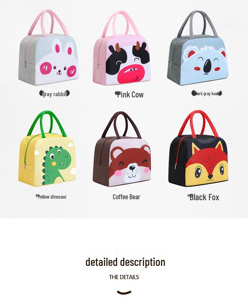 Insulated Cartoon Pet Lunch Bag for Kids – Cute Bento School Meal Tote with Thick Aluminum Foil