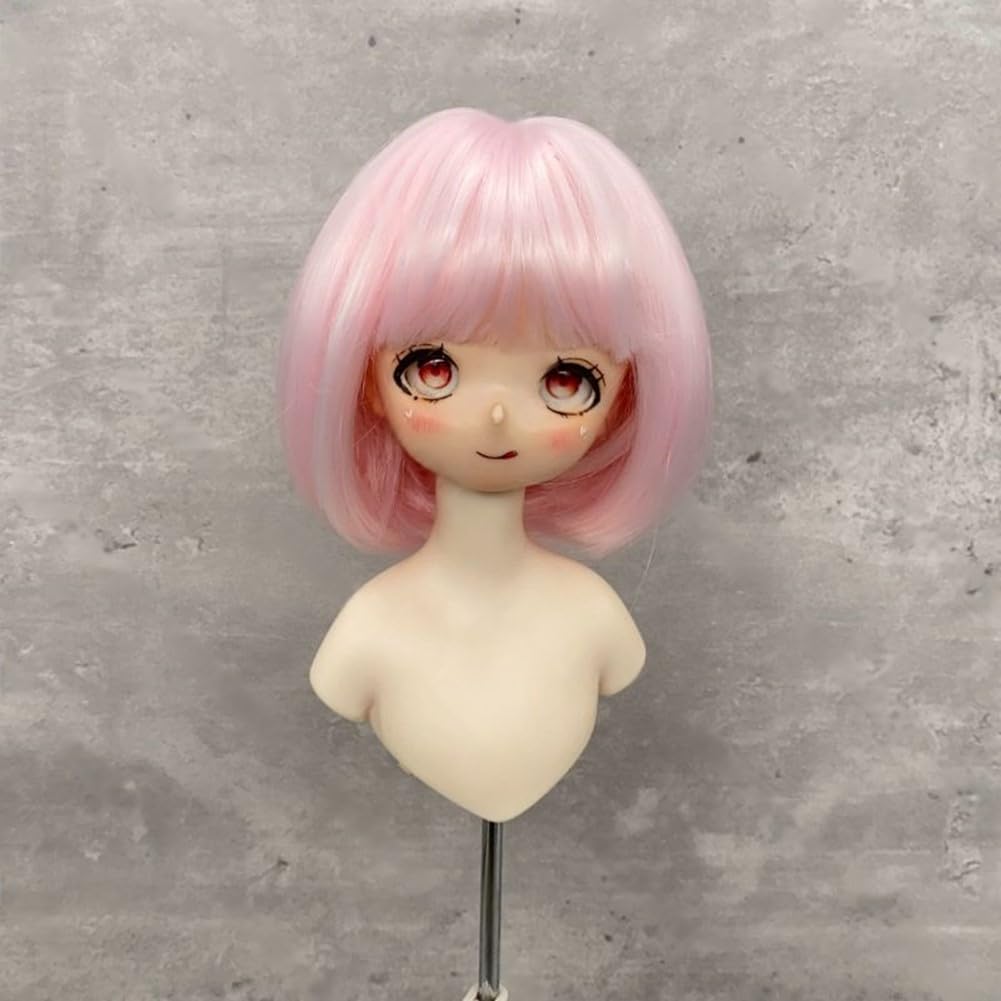 Doll Wig for and and Straight Heat Resistant Handmade DIY Doll Making Hair Accessories 1/3 1/6 BJD/SD Dolls, Curly, Long, Hair, (180°C), (H, 1/6)