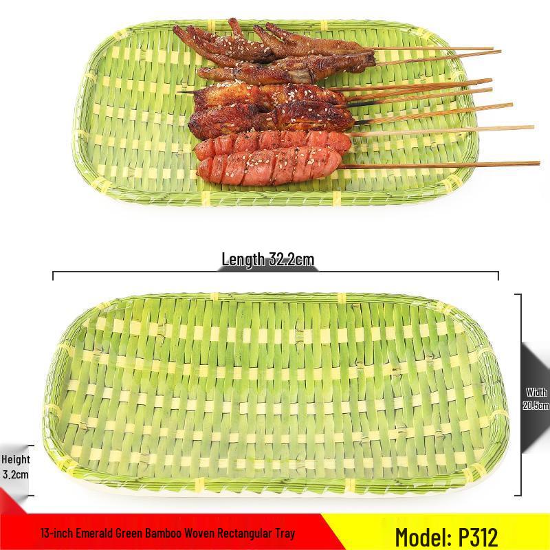 Melamine Imitation Bamboo Weave Serving Platter