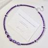 4Mm Natural Amethyst Design Clavicle Chain Necklace
