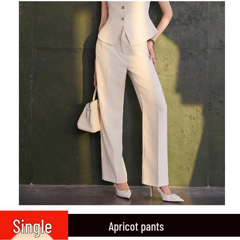 2026 Spring/Autumn Women's Wide-leg Pants & Vest Set with Starry Cape Top