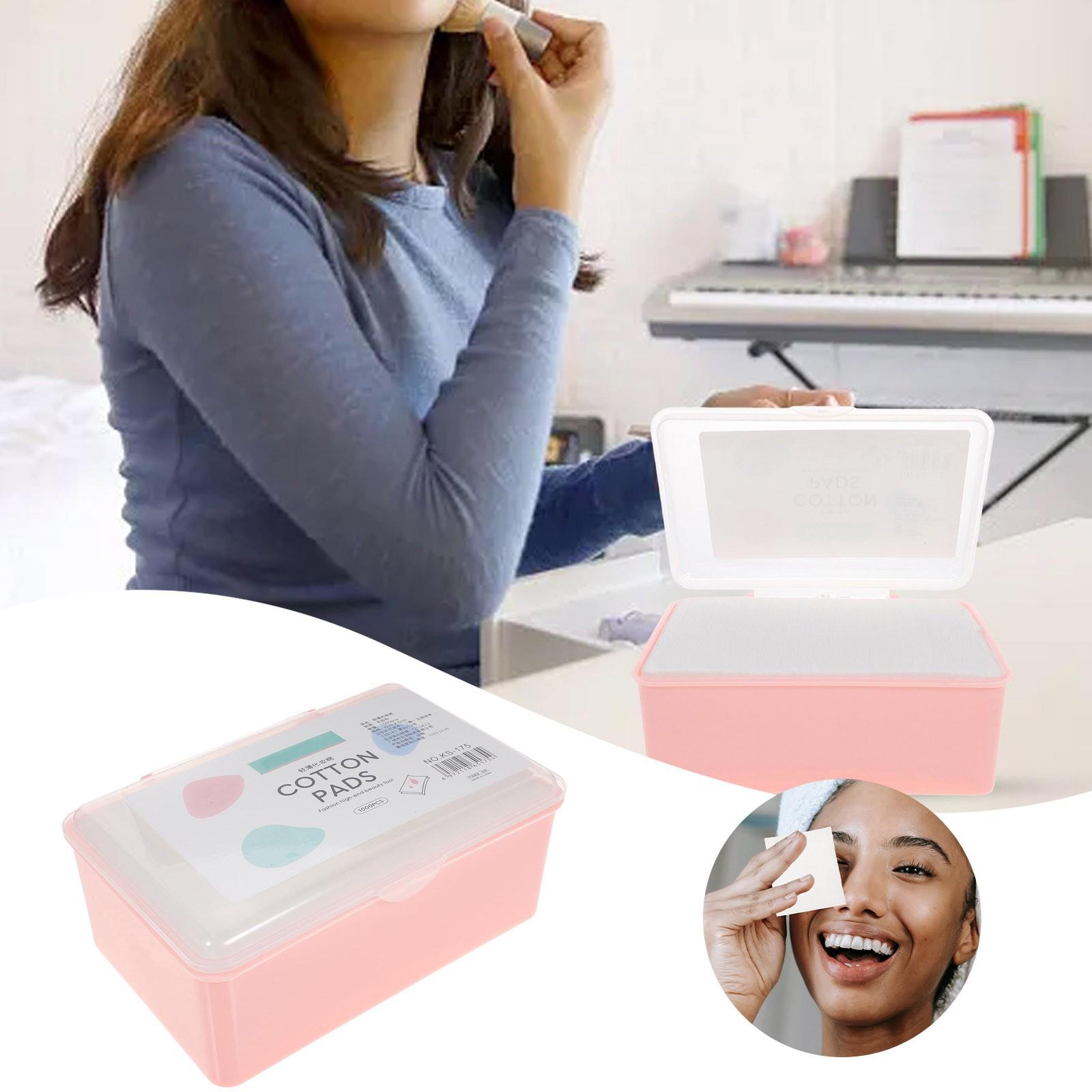 1000 Pcs Powder Puff Wipes Face Remover Cotton Pads Makeup Accessories Disposable Storage For Sheets розовый