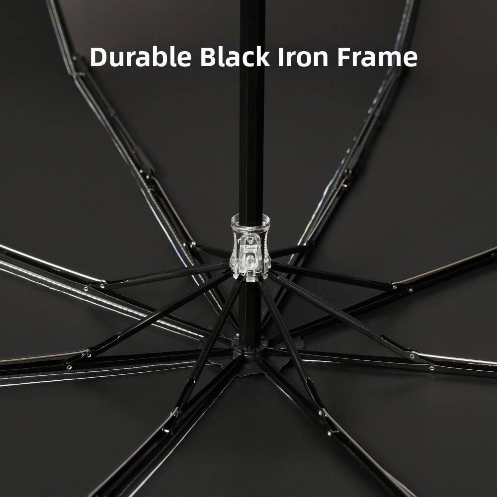 Ultra-light Triple Fold Flower Sunny Umbrella Loop Buckle Handle Portable Sun Umbrella  Travel