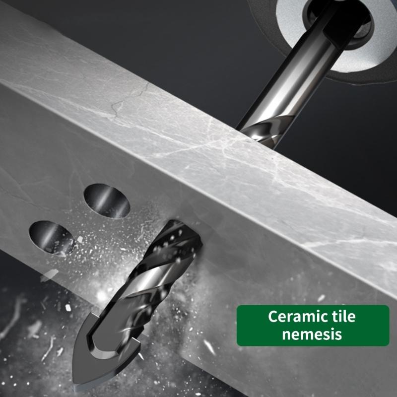 High Speed Masonry Drill Bits Triangular Shank Drill Set For Ceramic Glass Porcelain Wood With U Grooves Chip Removal