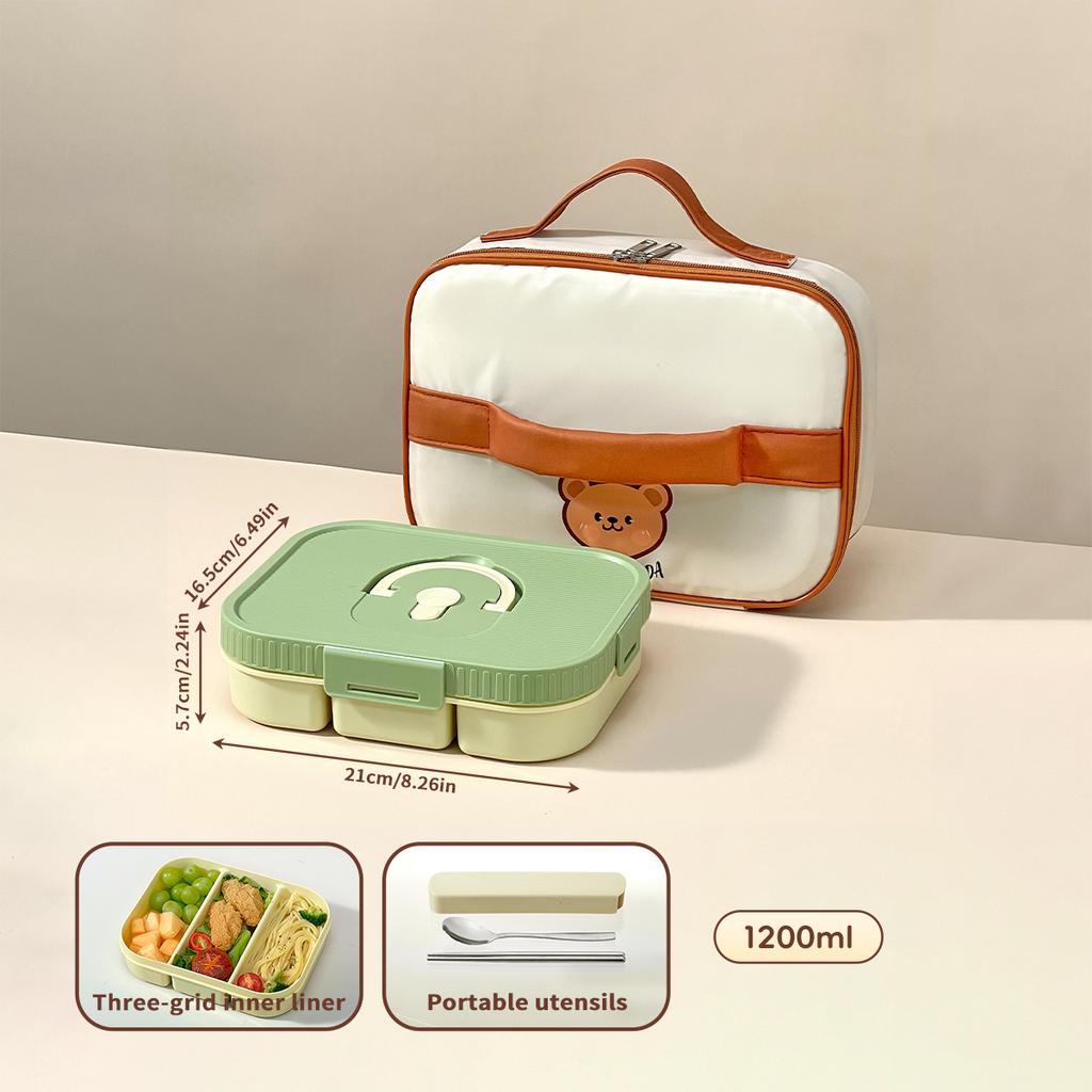 WORTHBUY Large Capacity Plastic Divided Bento Lunch Box Microwave Portable Leak-proof Cold And Hot Food Container For Student