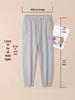 Women's Grey Cotton Fleece Sweatpants, 2025 Spring/Autumn Casual Style