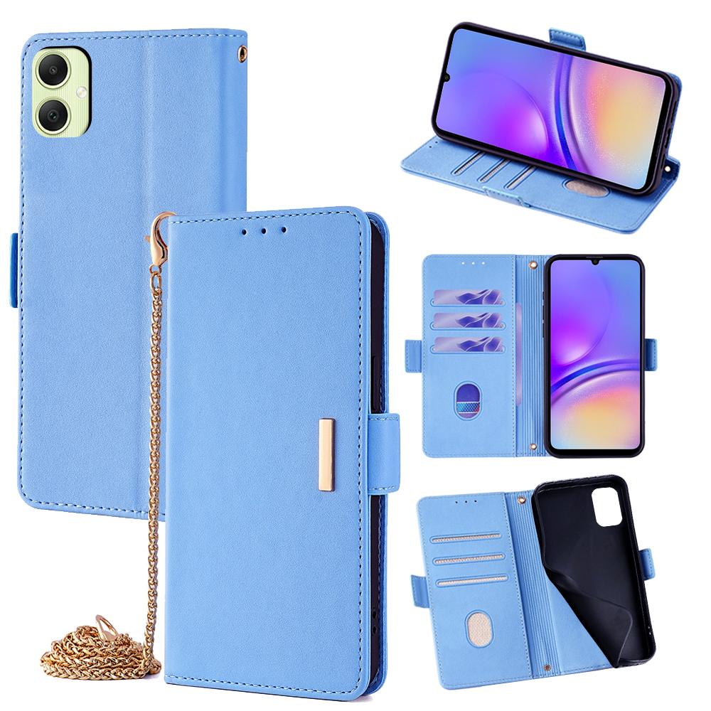 

For Samsung Galaxy A05 4G Case PU Leather Wallet Stand Phone Cover with Crossbody Shoulder Strap D