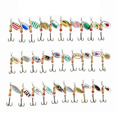 30 Pcs Iron Plate Lure Various Size Weight Colors Vivid Bright Colorful Stickers Metal Fishing Bait