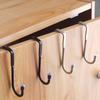 2PC 304 Stainless Steel S Hook No Drill Double Hanger for Kitchen Bathroom Cabinet Door Back Coat Towel Storage Organizer