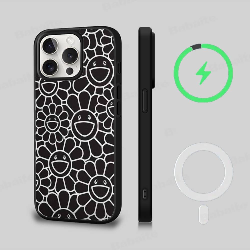 Japonský Artisti M-murakami T-takash Art Barevný Magnetický Kryt Pro iPhone 17 16 14 13 15 Pro Max Bezdrátové Nabíjení Kryt Telefonu
