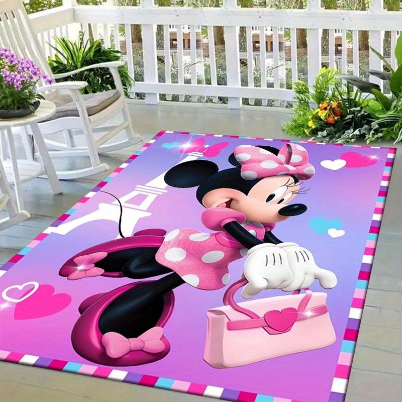 1pc Minnie Pattern Area Rug Soft Flannel Floor Mat for Living Room, Office, Bedroom, Outdoor and Camping, Sofa Coffee Table Floor Mat, Decor