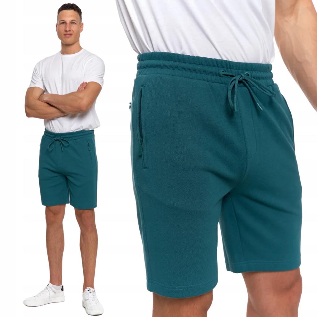 Men's Shorts with Zipper Pockets and Elastic Waist Summer MORAJ 3XL GREEN
