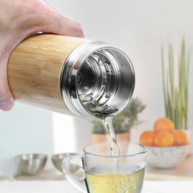 450 ml Bambus-Thermoskanne mit Tee-Ei, isolierter Kaffeebecher aus  Edelstahl, auslaufsicherer Deckel, Reisebecher, Thermoskanne, BPA-frei  zu  niedrigen Preisen im Onlineshop Joom kaufen