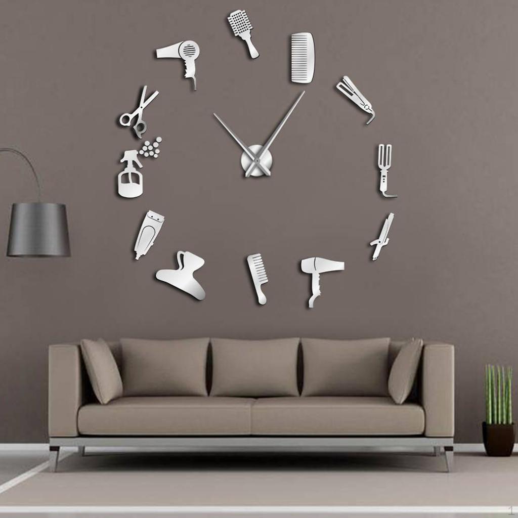 3 Wall Clock, Large er Acrylic Mirror Clock Decor for Living Room Study Bedroom