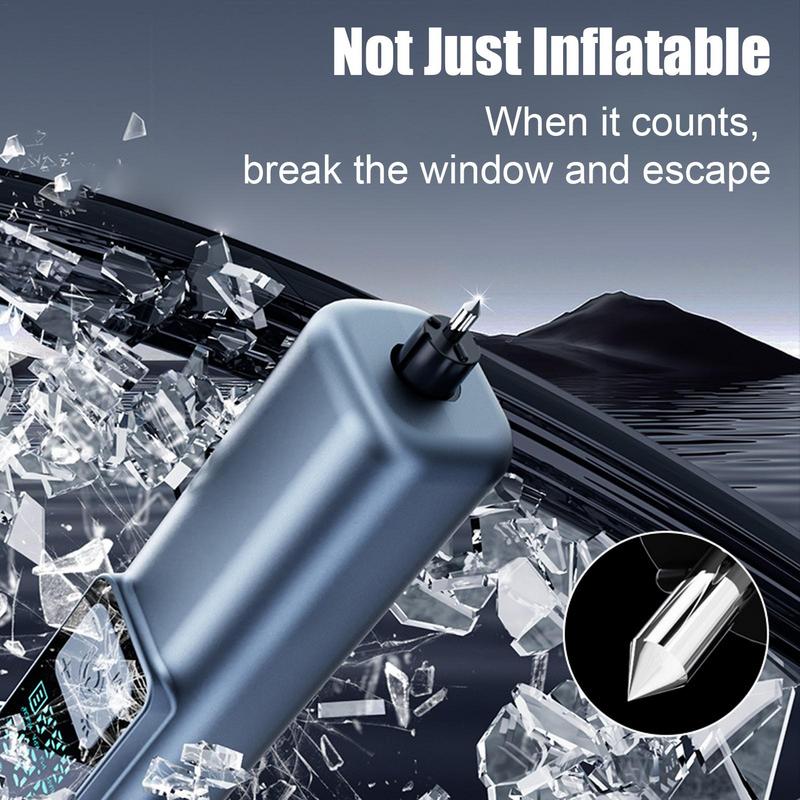 Tire Inflator Portable Air Compressor Portable Air Compressor With Pressure Gauge LED Light Air Pump With Seatbelt Cutter Tire