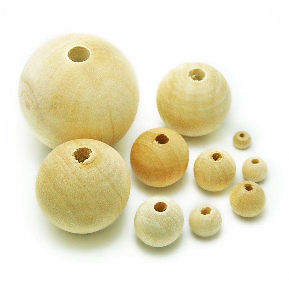 Natural Lotus Wood Beads: 6-40mm Round, Loose Beads for DIY Jewelry