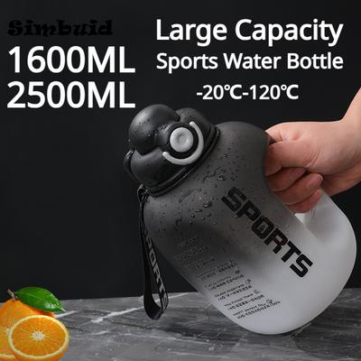Sport Waterfles Grote Capaciteit Draagbare Fitness Plastic Beker met Rietje Outdoor Reizen Grote Ketel Drinkware