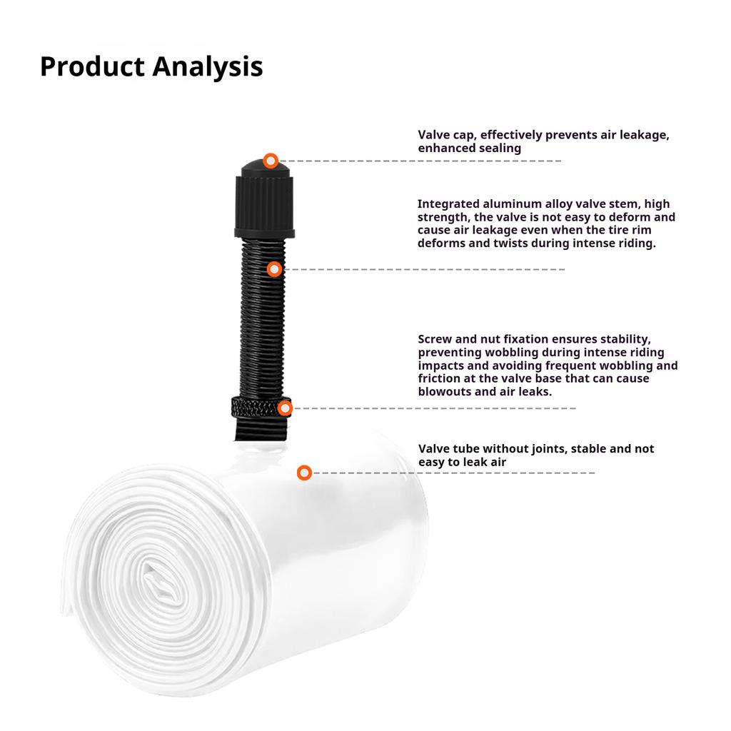 TPU Bike Tire Tube with 1.92-2.6 Schrader Valve Bike Tube Ultra Lightweight Tear Resistance for Mountain and Gravel Bicycles