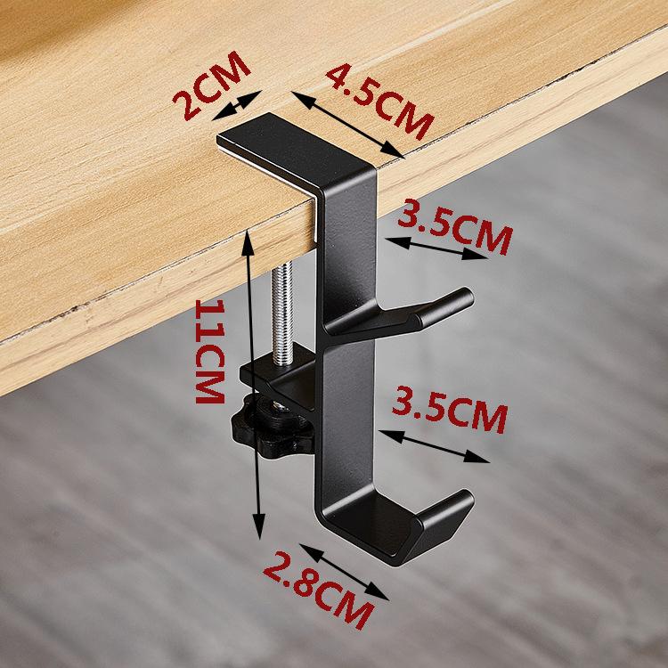 Headset Hanger Punch-free Table Side Hook Wall Hanging Racks Multi-functional Holder for Gaming Headphone Organizer