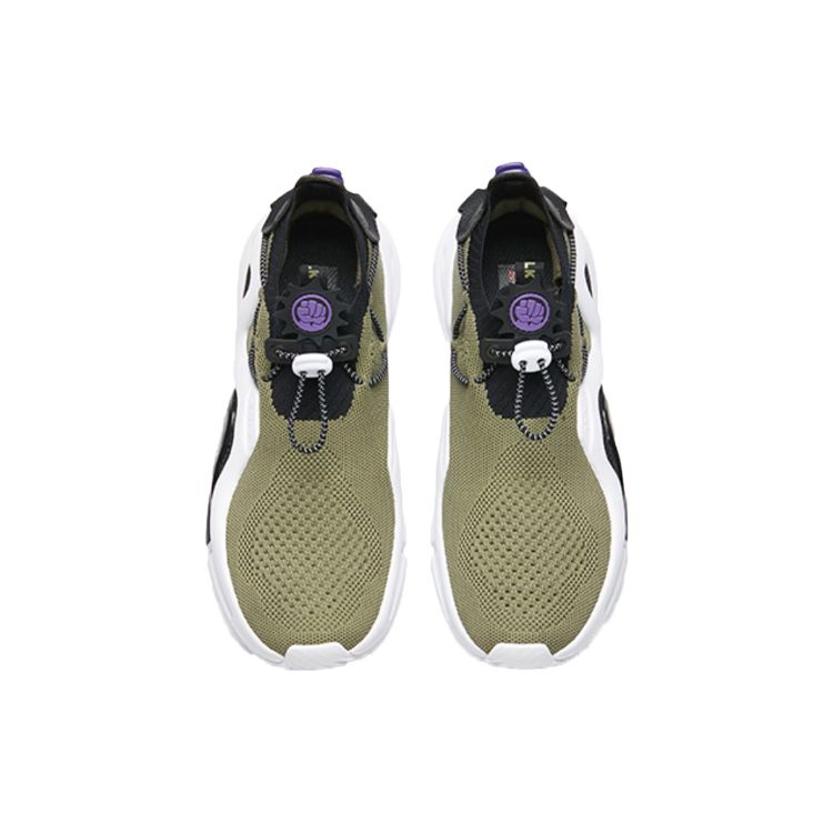 Anta Fabric Green Giant Shock Absorbing Non-Slip Wear-Resistant Breathable Low-Top Running Shoes Men sneaker White Black 91928811-8