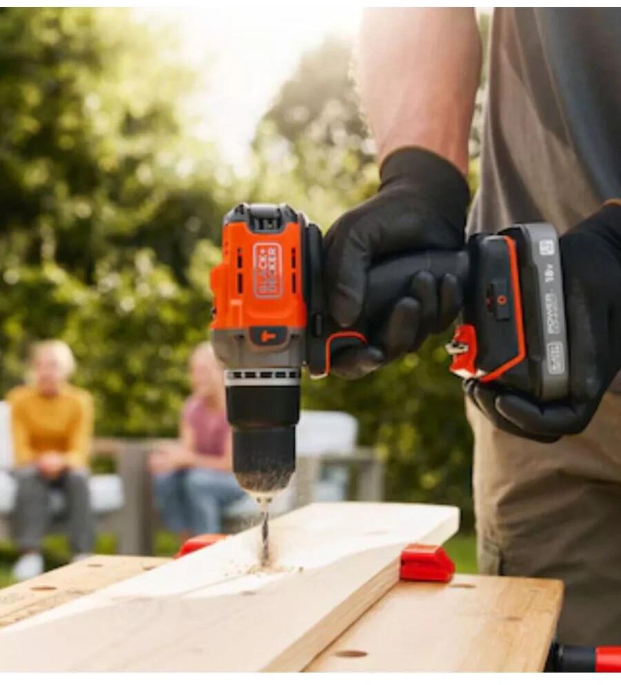 Дрель-шуруповёрт Black & Decker BCD382D1XBCD382D1XK QW With 1x2.0Ah Battery And Charger And Case