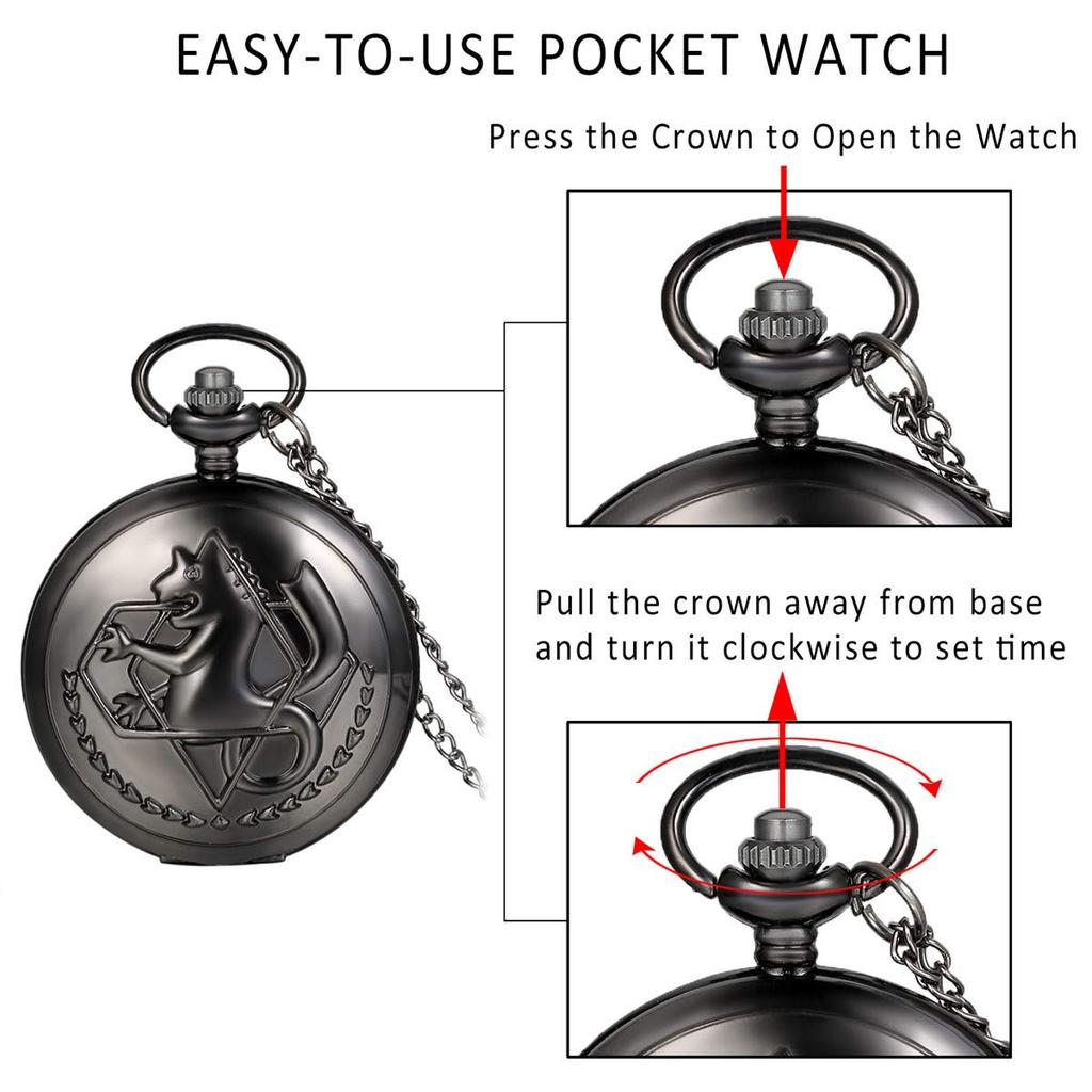 JewelryWe Taschenuhr Antiker Halskettenanhänger Uhr Tasche Tag Geschenk Uhr, Uhr, Seepferdchen, Legierung, Valentinstag