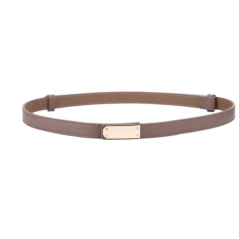 Ladies Belt Double-Sided Leather High-Quality Lock Buckle Waist Thin Belt With Dress Decorative Cowhide Belt Women