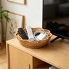 Woven Storage Basket Imitation Rattan Organizer Fruit Bread Container Home Kitchen Restaurant Display Tray Durable Multi-Use