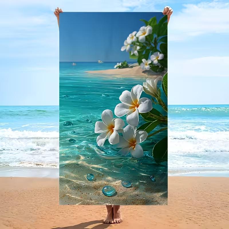 Tropical Palm Tree Beach Print Beach Towel Quick Dry Absorbent Lightweight Sandproof Towel for Summer Beach Swim Vacation