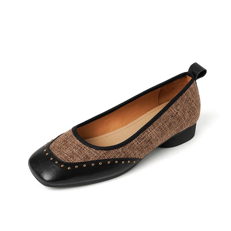 

Модные женские туфли-лодочки на низком каблуке, лоферы из натуральной кожи, повседневная обувь, весна 2025, слипоны, для офиса, модные, для платья, балетки 34 чёрный