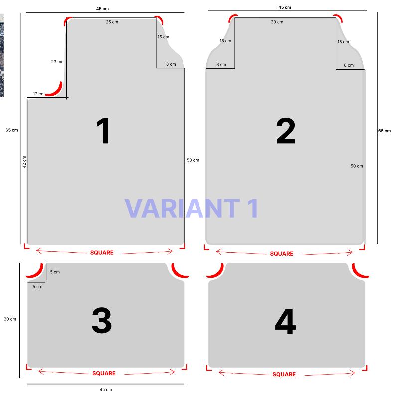 Set of Bohemian Style Floor Mat Universal Size Car Foot Mat American Retro Rugs for Bedroom Home Anti-slip Soft Rug